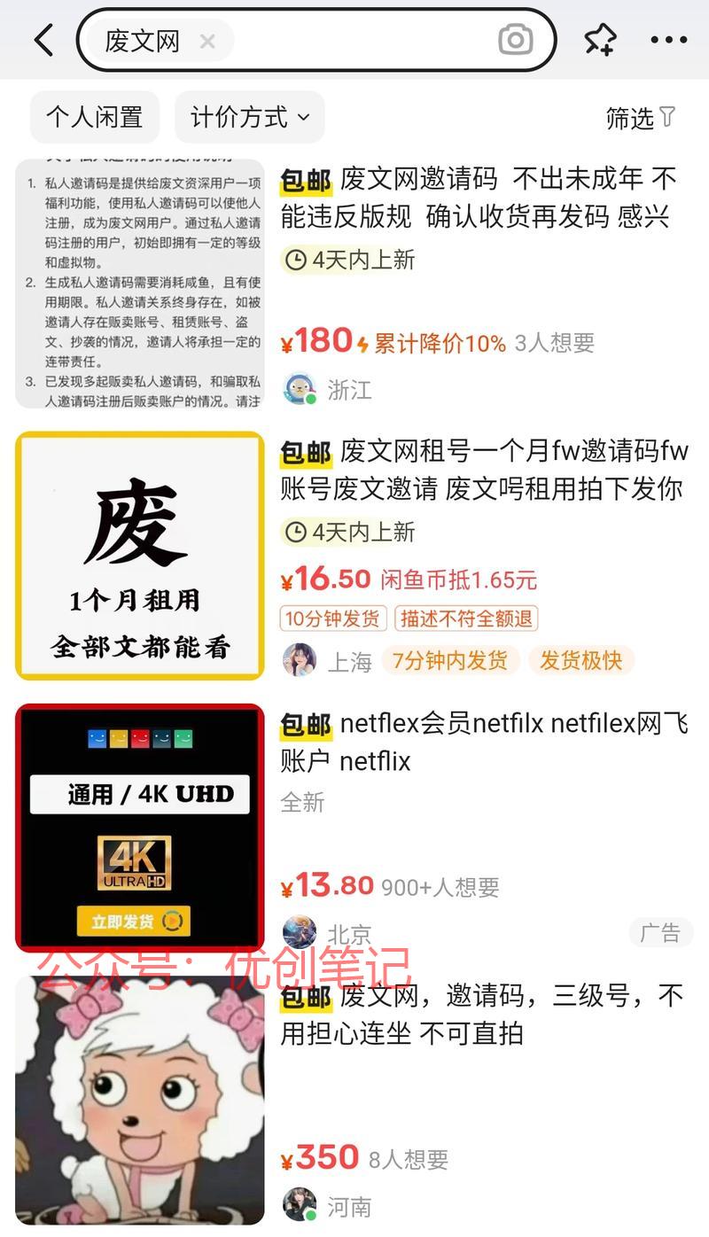 废文网的邀请码已经卖到了18..情报-搞钱线报📢论坛-网创交流-优创圈